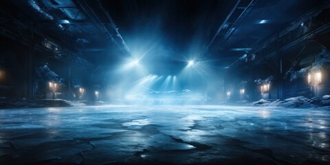 Poster - Dark Room With Multiple Ceiling Lights Generative AI