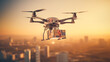 Drone delivery gift boxes, Autonomous delivery robot, Business air transportation