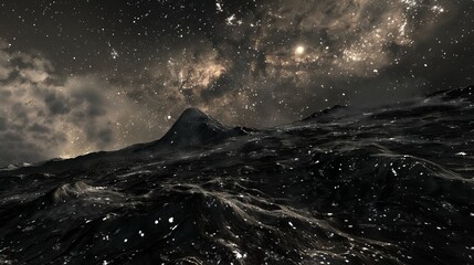 Universe filled with stars, nebula and galaxy. Colorful space background with stars. Beauty of deep space. A view from space to a spiral galaxy and stars