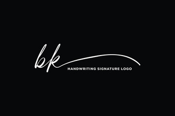 Wall Mural - BK initials Handwriting signature logo. B K Hand drawn Calligraphy lettering Vector. BK letter real estate, beauty, photography letter logo design.