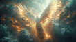 Heavenly archangel: ethereal spirit, blessing belief,generative ai