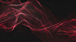 Abstract black background with dynamic red lines ,Luxurious red drapery fabric background. 3d rendering 