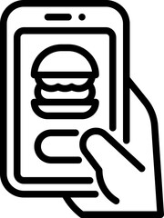 Poster - Smartphone order burger icon