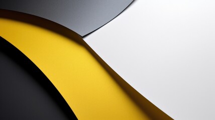 Poster - Background of three colors modern design, black, white and yellow. 3D illustration of exuberant. generative AI