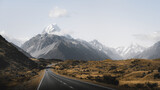 Fototapeta Na sufit - Beautiful view of a road leading to Mount Cook, New Zealand