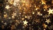 A collection of gold stars soaring through the air. Perfect for adding a touch of magic and sparkle to any project
