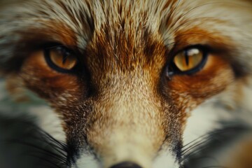 Poster - A detailed close-up of a red fox's face. Perfect for nature and wildlife projects