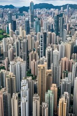 Poster - A view of a large city with tall buildings. Perfect for illustrating urban landscapes