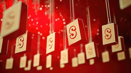 Poster - Numbers hanging from strings in a room, perfect for educational or decoration purposes
