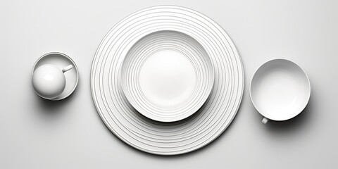 Poster - Table setting with plate, bowl, and egg. Perfect for food and cooking concepts