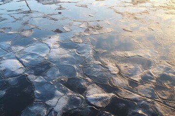 Aufkleber - A body of water covered in ice. Suitable for winter themes
