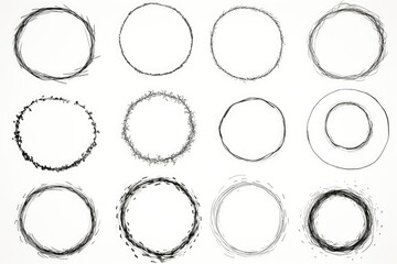 Poster - A set of hand drawn circle brushes. Perfect for digital design projects
