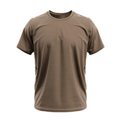 Wall Mural - a single brown t-shirt, front view. T-shirt mockup template isolated on a transparent background 