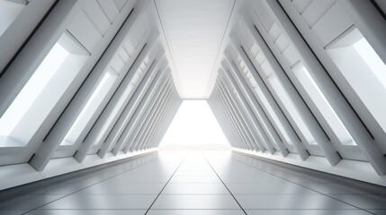 Poster - A simple image of an empty room with many windows. Suitable for real estate or interior design concepts
