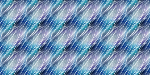 Canvas Print - Blue and White Background With Wavy Lines