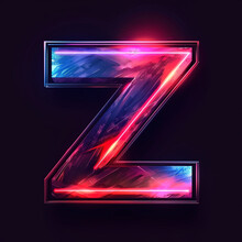 Z Text For The Logo Where The Font Is Clear, Stylish,black Background, Neon-colored, Aurora Light, And Sophisticated To Make An Eye-catching, Notable, Neon-colored Aurora Light And Luxurious