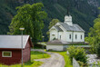 Kleine Kirche in Holsen, Vestland, Norwegen