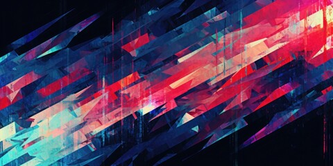Poster - Vibrant abstract painting on a dark background, perfect for adding a pop of color to any project