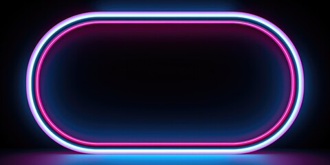 Poster - Bright neon frame against a dark backdrop, perfect for adding a pop of color to any design project