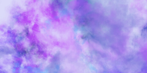 Wall Mural - Colorful blue sky space watercolor background. Galaxy, universe, blue purple watercolor background. Watercolor blue sky color background with clouds and sparkling.