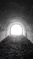 Wall Mural - exit from the old abandoned brick arch tunnel of the 19th century fortification in the woods. dollin