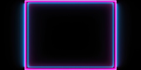 Poster - A neon frame on a dark black background. Perfect for adding a modern touch to designs