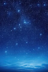 Aufkleber - A peaceful night sky with stars reflecting on the water. Suitable for various design projects