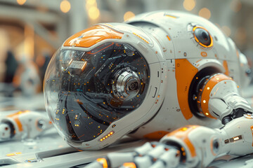Poster - A futuristic AI-powered robot performing complex tasks with precision and efficiency. Concept of robotic intelligence. Generative Ai.