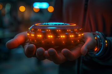 Aufkleber - A virtual assistant responding to voice commands, showcasing the convenience of smart voice recognition technology. Concept of hands-free interaction. Generative Ai.