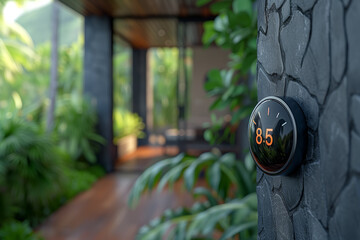 Aufkleber - a smart thermostat adjusting temperature settings based on individual preferences and energy efficie