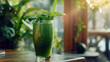 Nature's Nectar: A Radiant Glass of Fresh Green Elixir