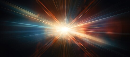 Aufkleber - A dynamic star burst effect emanates a burst of glowing light against a deep black backdrop. The starburst appears vibrant and eye-catching, creating a striking contrast against the dark background.