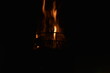 Flames of a coppara torch that lighting in Kandy Esala Perahera at Temple of the Tooth (Sri Dalada Maligawa), Kandy, Sri Lanka.