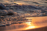 Fototapeta Lawenda - wave splash sea beach macro