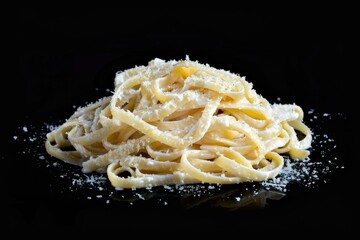 Wall Mural - Very delicious fettuccine with parmesan cheese. Generate AI image