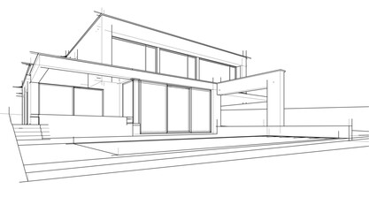 Wall Mural - house architectural 3d sketch	
