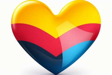 Poster - Abstract heart in rainbow colors, LGBT concept. Background with selective focus