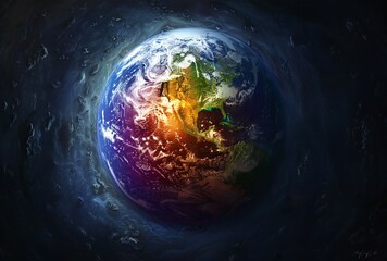 Wall Mural - earth globe floating in space
