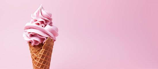 Poster - Delicious Pink Swirled Ice Cream Cone - Sweet Treat and Summertime Delight