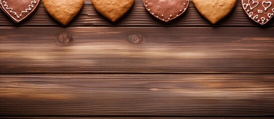 Poster - Assorted Delicious Homemade Cookies Displayed on a Rustic Wooden Wall Background