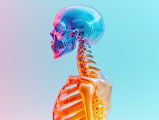 Wall Mural - A 3d image of a human skeleton. Generative AI.