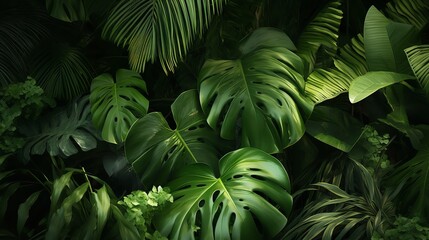  Tropical Leaves Background 8K 4K Photorealistic