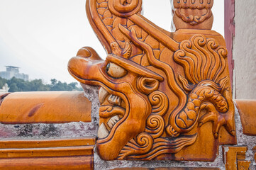 Canvas Print - Details of wall in Temple of Earth - Ditan Park in Beijing, China