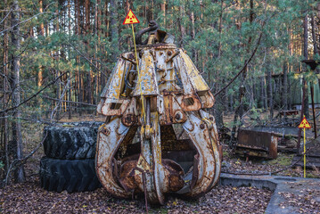 Wall Mural - Old grabber in Pripyat ghost city in Chernobyl Exclusion Zone, Ukraine