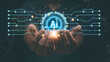 © krungchingpixs - Ai technology concept, Artificial Intelligence, Businessman holding virtual Ai sign with digital network connection. The future of technology and innovation. Tech for assistance to smart business..