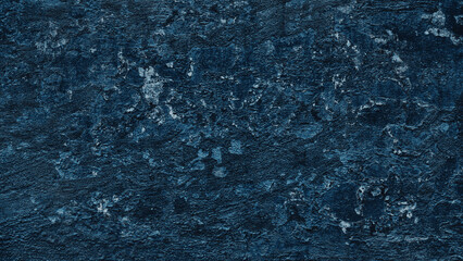 Poster - Dark blue cement wall in retro concept. Old concrete background for wallpaper or graphic design. Blank plaster texture in vintage