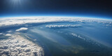 Fototapeta Kosmos - Realistic Earth From Space Close Up Atmosphere Amazon Rain Forests Rivers Clouds and Ocean