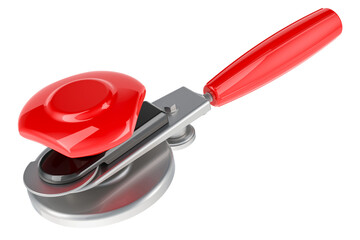Poster - Manual Can Sealer, Seaming Machine, Iron Sealing Glass Cans Tool, 3D rendering isolated on transparent background