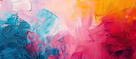 Wall Mural - Abstract colorful style with impressionist paint strokes background. AI generated image