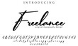 Freelance Font Stylish brush painted an uppercase vector letters, alphabet, typeface